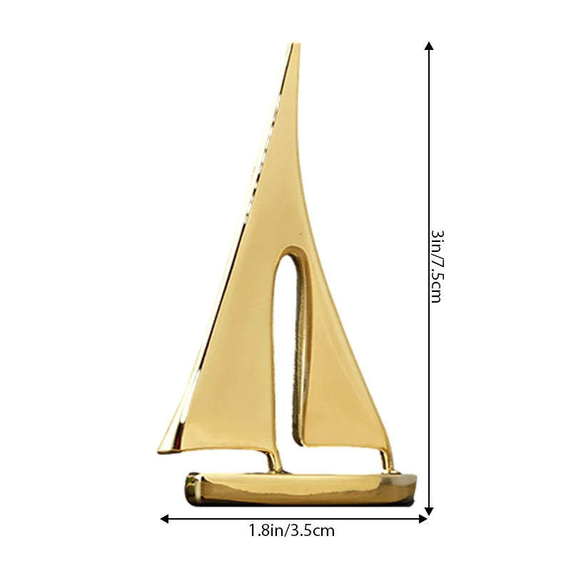 Estatueta de Barco à Vela em Liga de Zinco WonderNest para Decoração de Casa