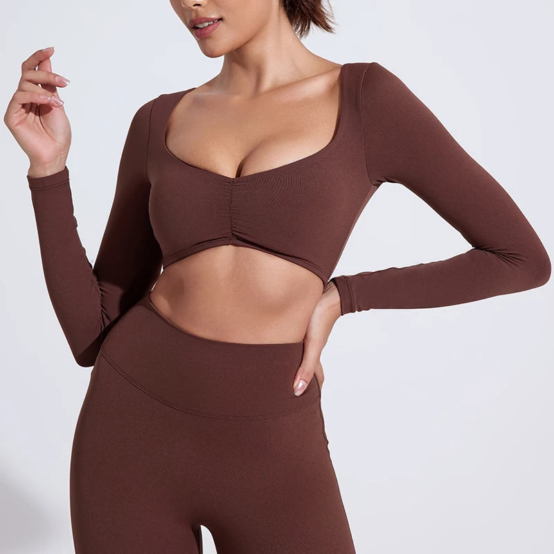 Top Cropped Manga Longa Feminino — Estilo e Performance no Treino