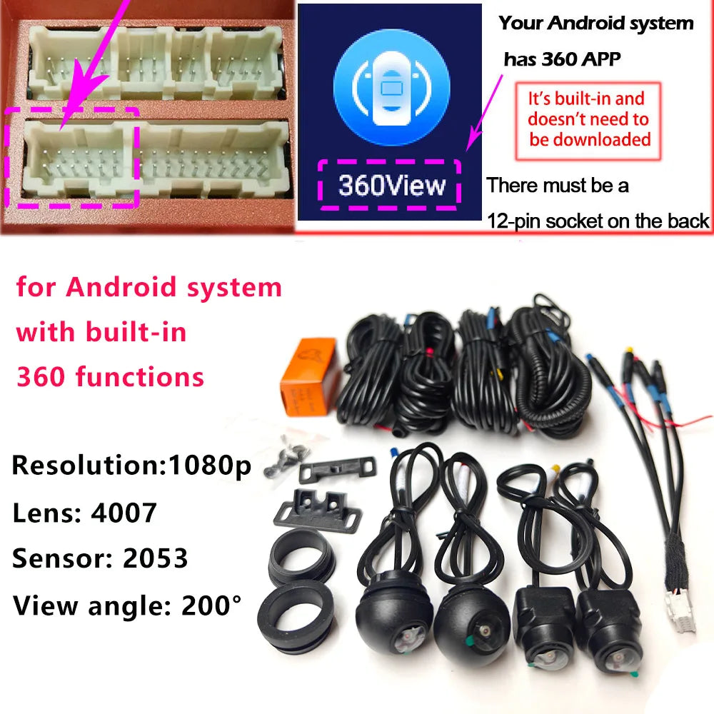 360 camera for - car Front - and rear left