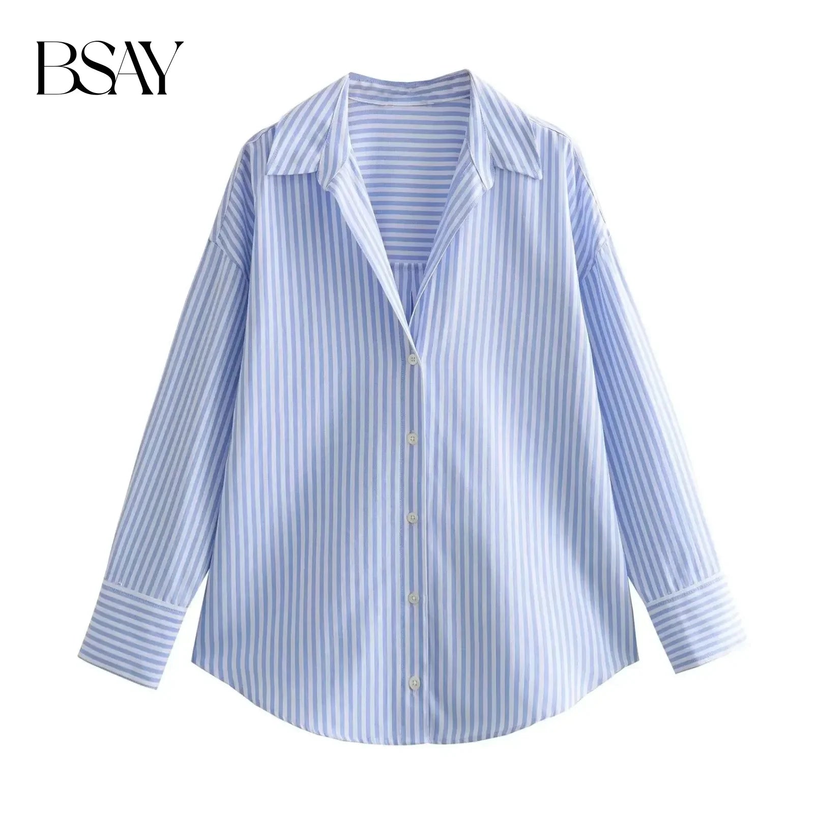 BSAY Moda Feminina Manga Comprida Botão Único Lapela Algodão Oxford Blusa Roupa de Rua Camisa Chique Top Curto Feminino Mujer