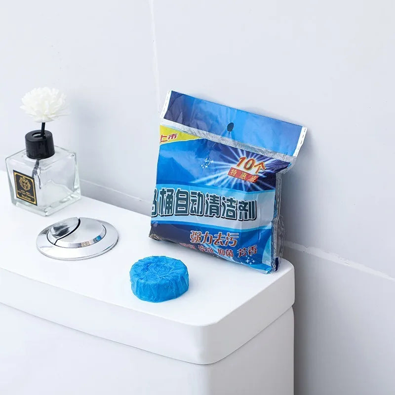 Limpa Vaso Sanitário Automático Autolimpante 10 Pastilhas Bolha Azul Cheiro de Limão Lavanda Poderoso Desodorizador para Banheiro Vaso Sanitário Fresco