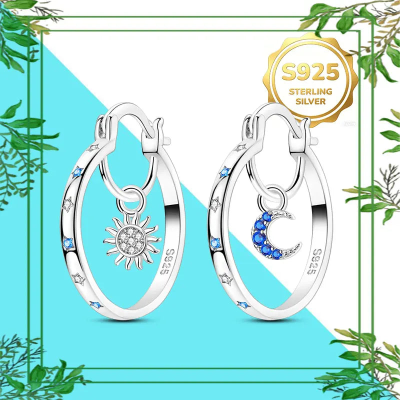 Brincos Femininos Pendentes 100% Genuínos em Prata Esterlina 925 Hipoalergênicos Luxuosos Elegantes Joia Fina Presente de Aniversário para Ela