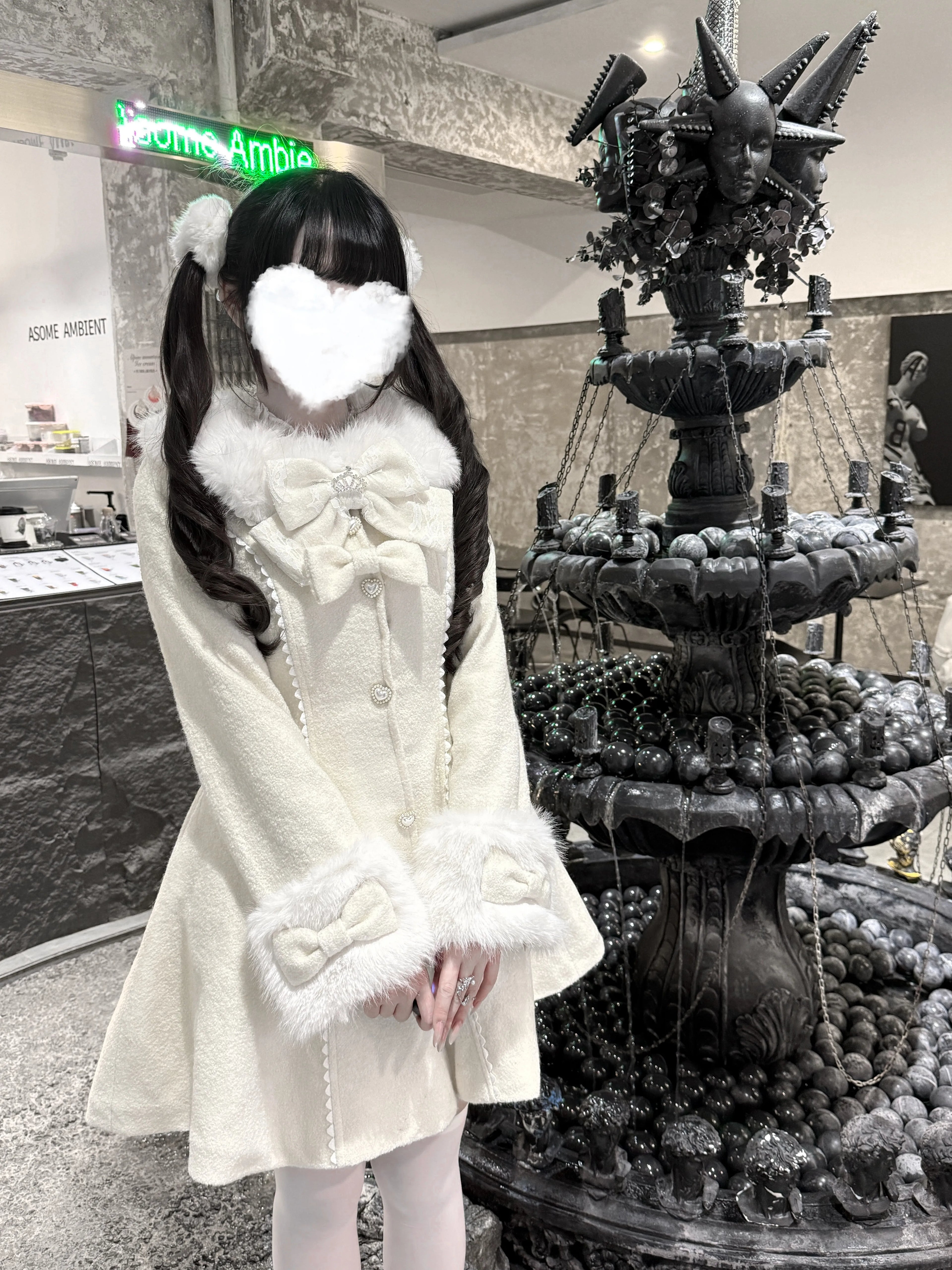 Jaqueta Feminina de Lã Original Japonesa Produção em Massa 30% Lã Novo Outono e Inverno Slim-fit Laço Gola Pelúcia Casaco de Lã