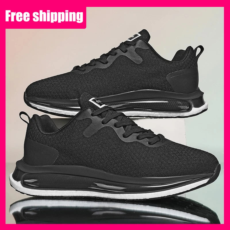 Mens Running Shoes Lightweight Shock-absorbing Mesh Breathable Fitness Shoes Fashion Comfortable New Outdoor Road Jogging Shoes