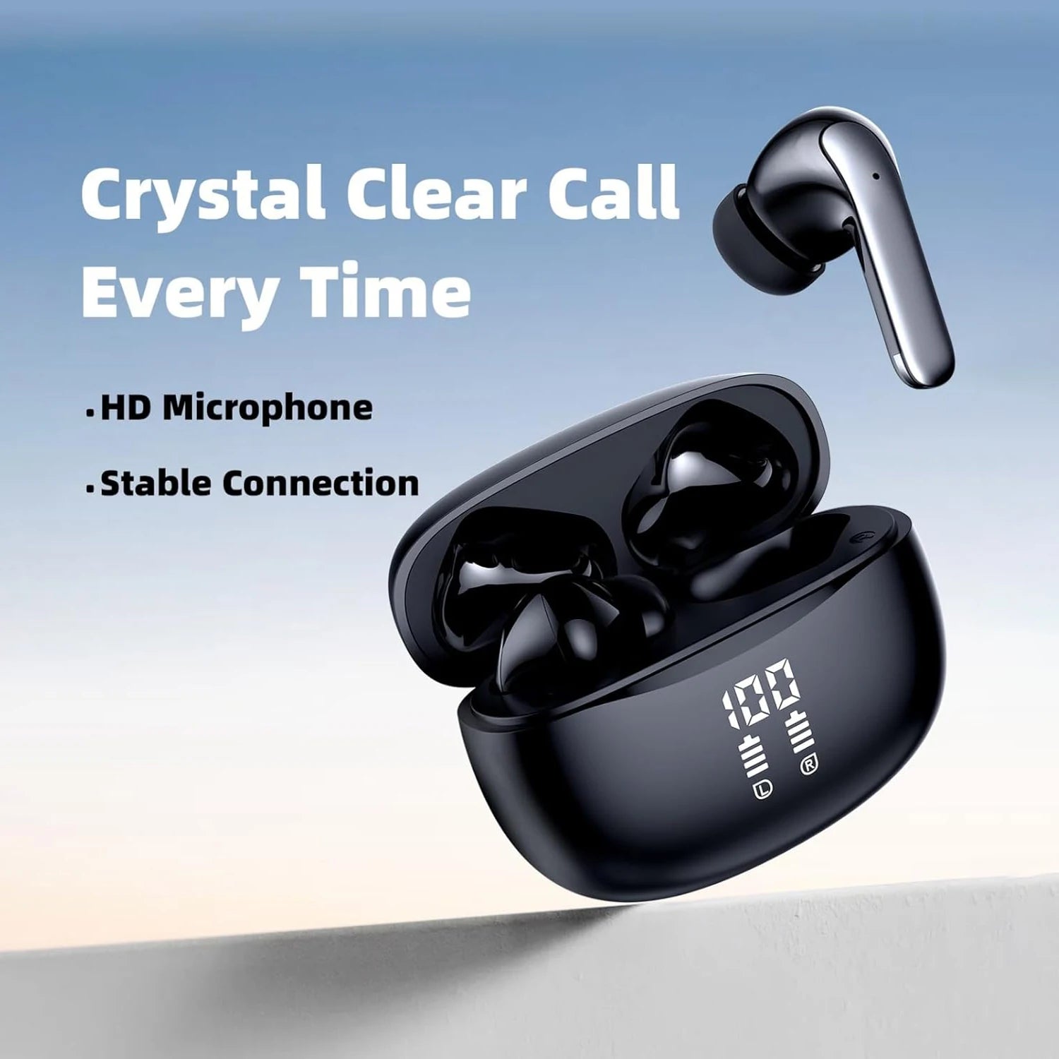 Fones de Ouvido TWS Bluetooth 5.3 Sem Fio Headphone HiFi Estéreo Graves Profundos In-Ear para Música Esporte Jogos Chamadas Viagens