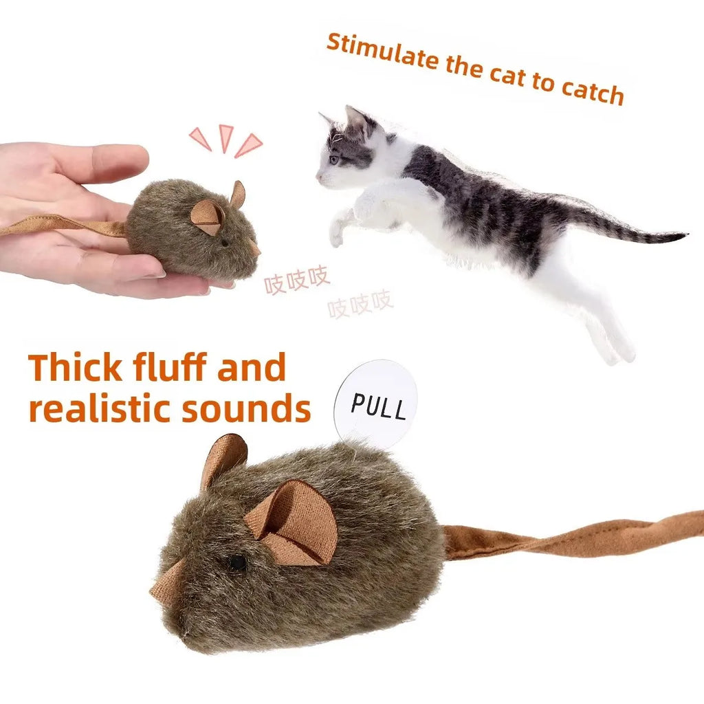 Interactive Plush Rat Toy With Motion Sensor Sound For Cats