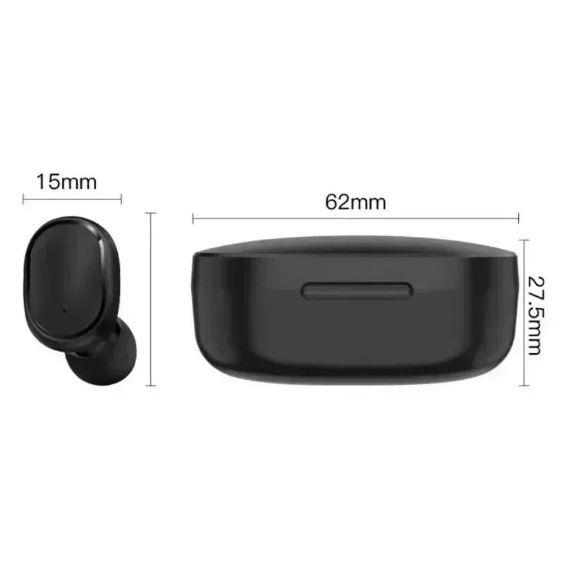 Fones de ouvido sem fio E6S com cancelamento de ruído e à prova d'água, fones intra-auriculares estéreo com estojo de carregamento e display de LED