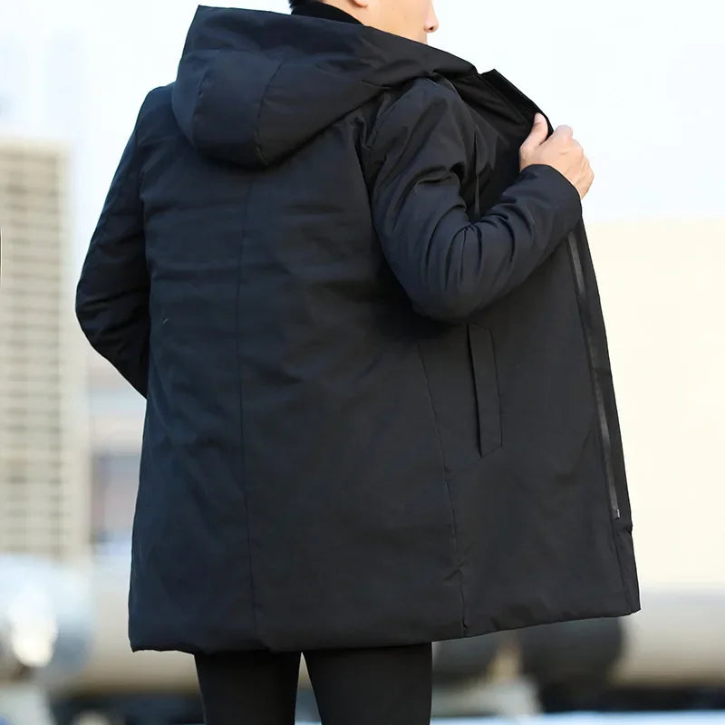Autumn Winter Men's Trench Coat Male Windbreaker Outerwear Jaquet Man Coat Men Casual Thicken Warm Hooded Parkas Men Jackets