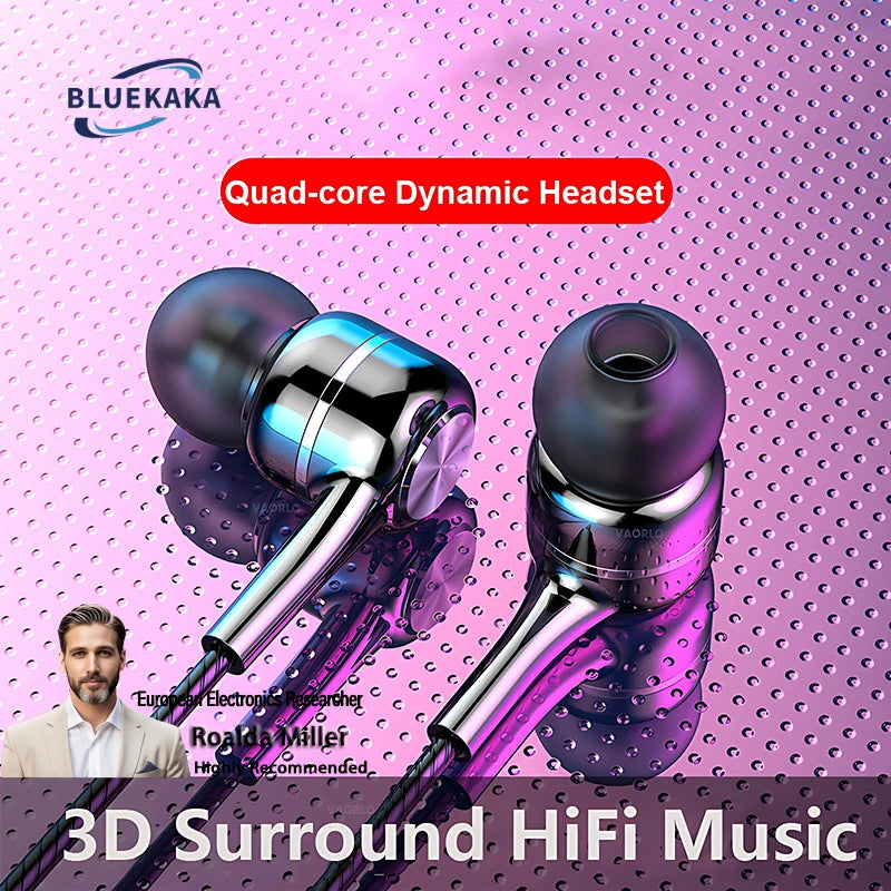 Fone de Ouvido com Fio de 3.5mm Intra-auricular HIFI Super Graves Fones Monitor para Esportes Fone de Ouvido Estéreo para Música e Jogos com Microfone