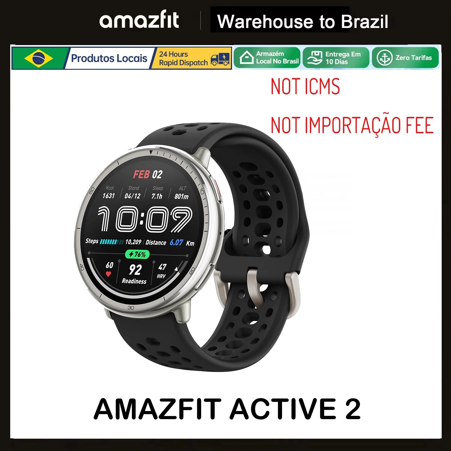 Amazfit Active 2 Round Smart Watch Ultra-light 10-Day Battery