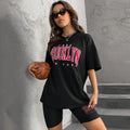Conjunto de Pijama Feminino Estilo Continental de 2 Peças, Camiseta Pulôver de Manga Curta, Shorts Justos, Pijama Casual e Elegante, Roupa para Casa