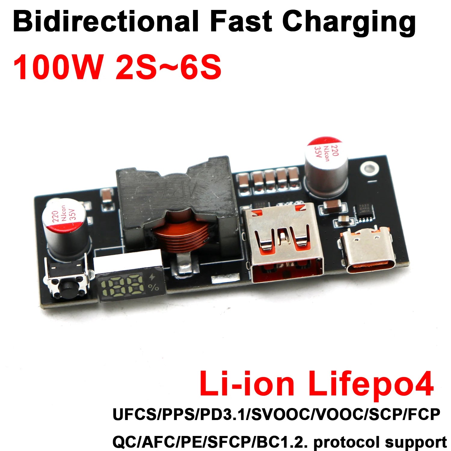 Power Bank Module 100W Fast Charger Bidirectional