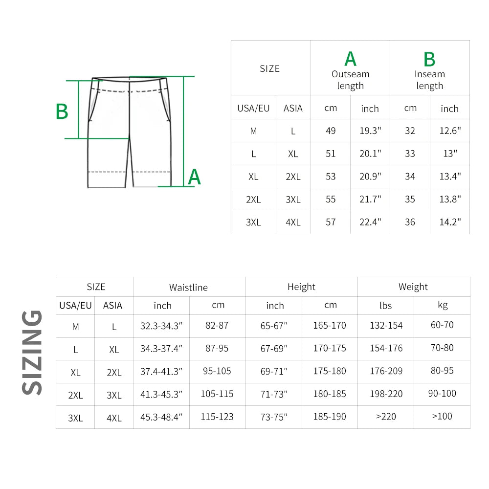 WOSAWE MTB Shorts Quick Dry Breathable Loose Shorts Mountain Bike Men's Shorts 5D Gel Pad Outdoor Running Riding Cycling Pants