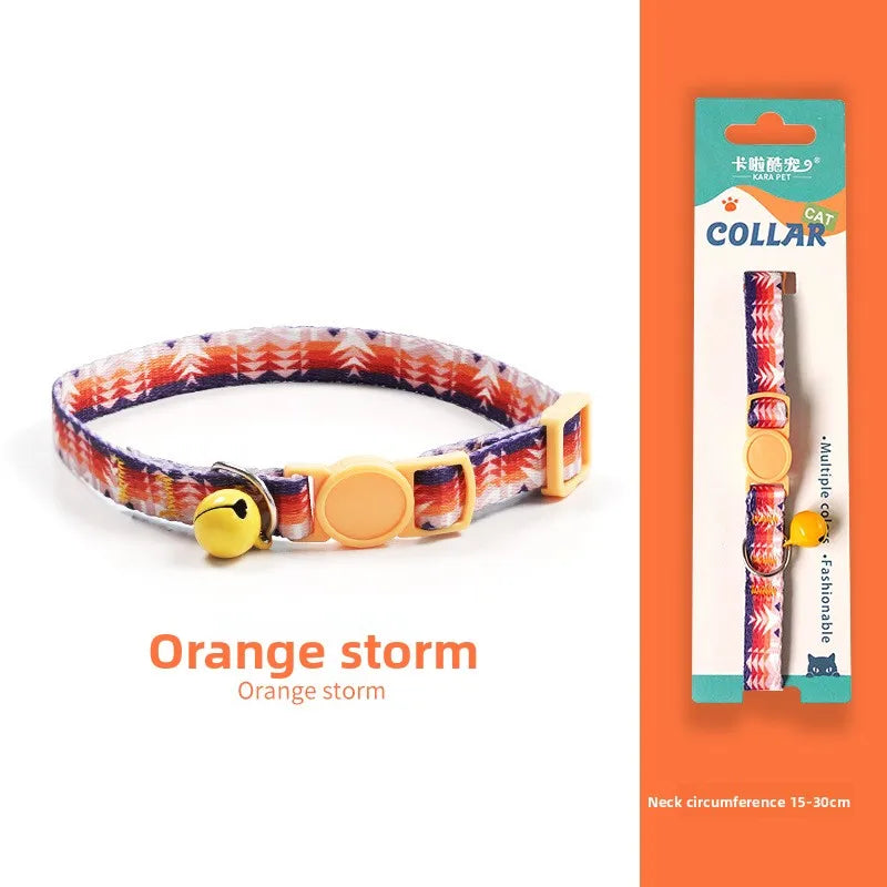 Cat collar Kitten woven necklace Collar bell Anti-choking Comfort Safety buckle Pet decoration