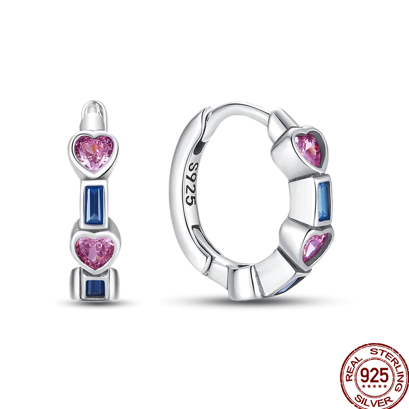Earrings 925 Sterling Silver Colorful Shiny Zircon Earrings Temperament Charm Luxury Party Jewelry Gift Birthday Anniversary