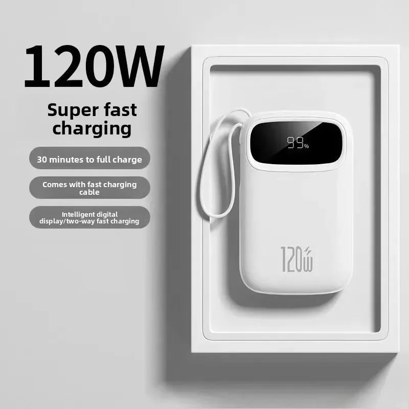 Power Bank 20000mAh 120W Super Fast Charging Large Capacity Cable