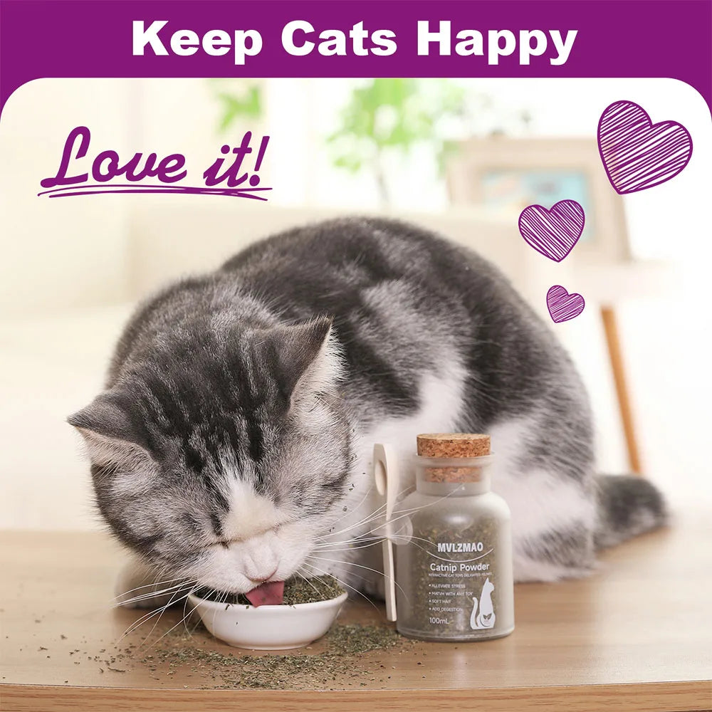 Catnip Orgânico Seguro Mistura Premium Perfeita para Gatos, Infundido com Potência Maximizada Seu Gatinho Vai Pirar Garantido 100ML