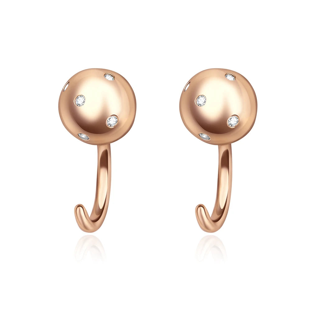 Rose Gold Series 925 Sterling Silver Flamingo Giraffe Star and Moon Flower Earrings Elegant Party Jewelry Gifts