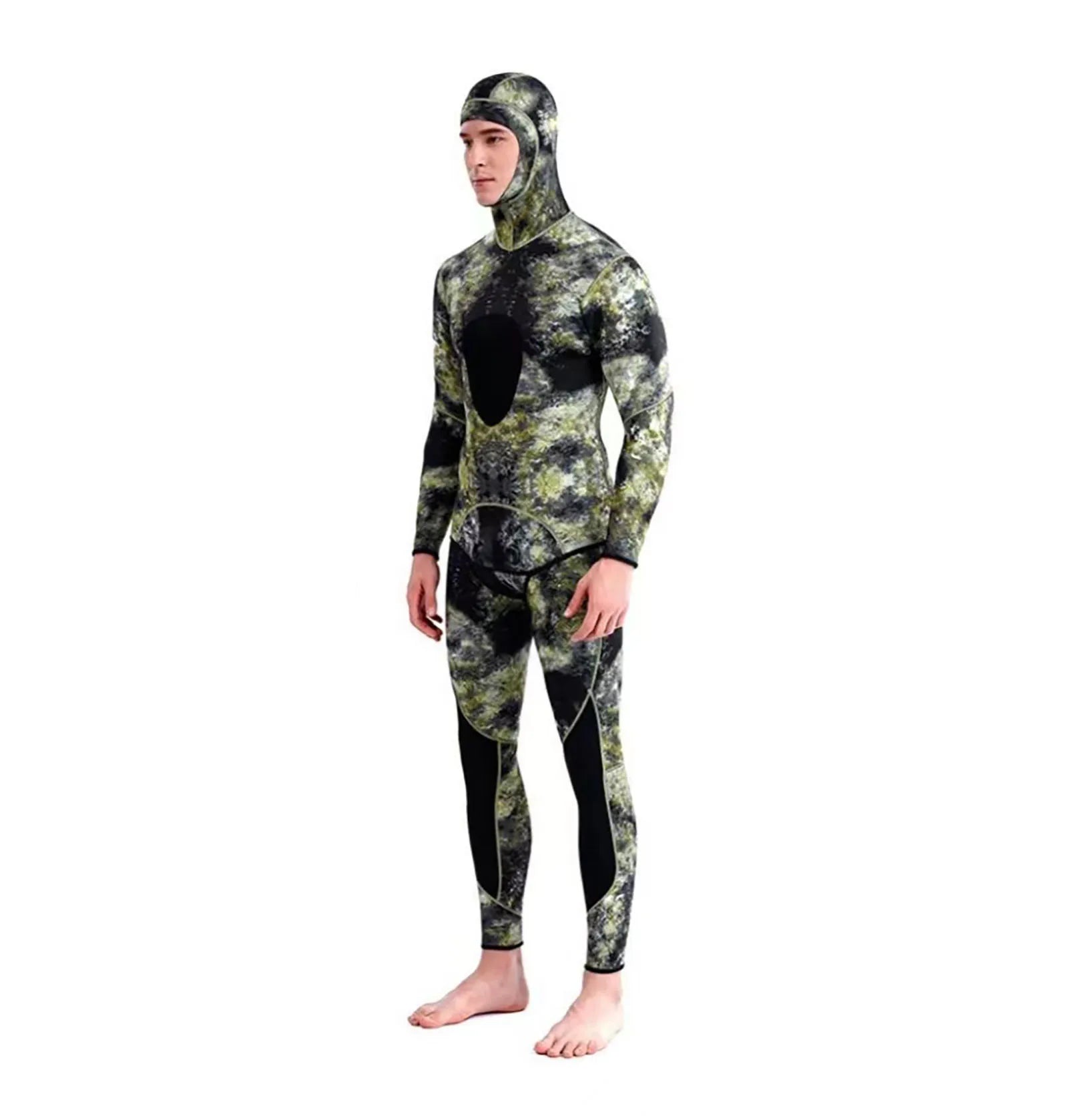 Roupas de mergulho em neoprene para mergulho autônomo, 3MM, inverno, quente, masculino, com capuz, para surf, zíper frontal, snorkeling, caça submarina, roupa de mergulho com capuz, Brasil