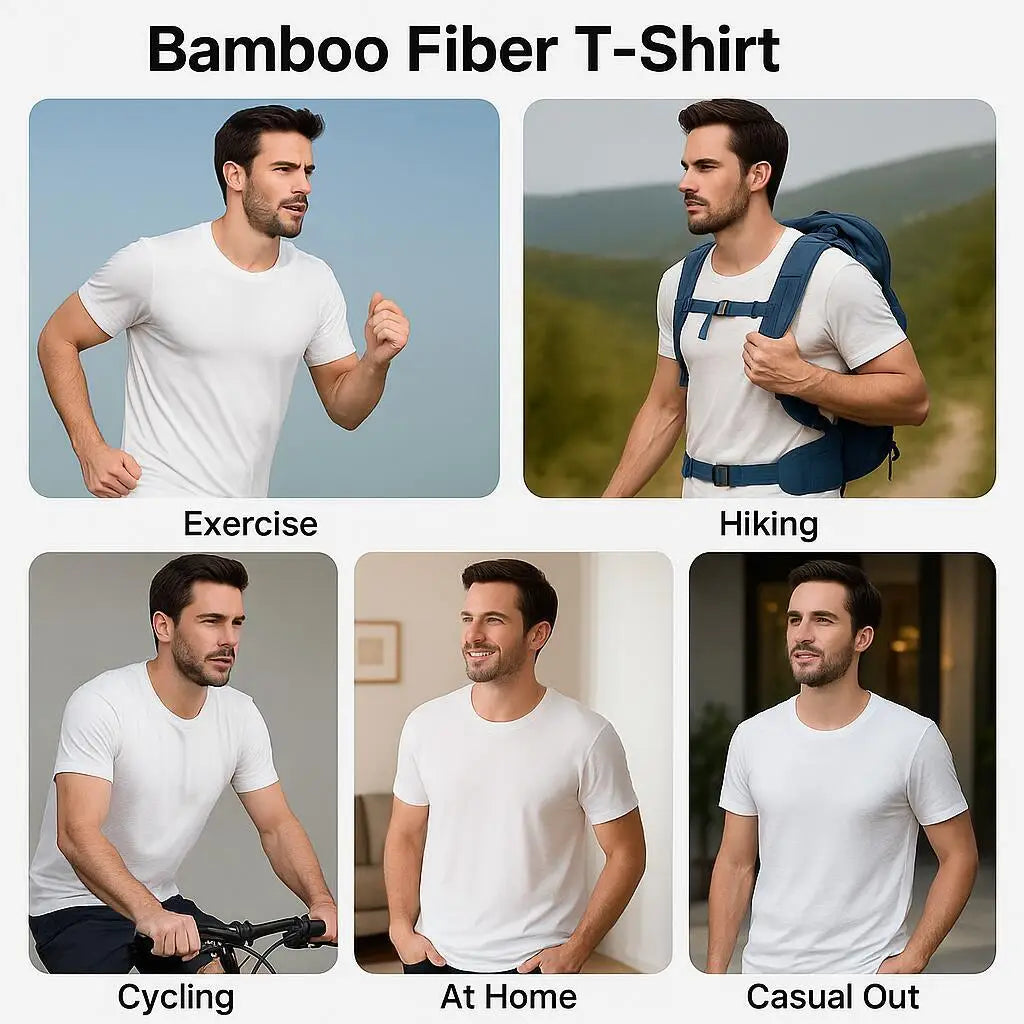 2 Pacotes de Camisetas de Fibra de Bambu com Gola Redonda Manga Curta Clássica Absorvente de Suor para Academia Masculina Regata Cor Sólida Preta Nova