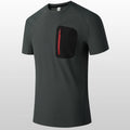 Camiseta masculina verão nova Camiseta masculina de manga curta masculina cor sólida elástica Fitness masculina casual Secagem rápida camisetas 8276