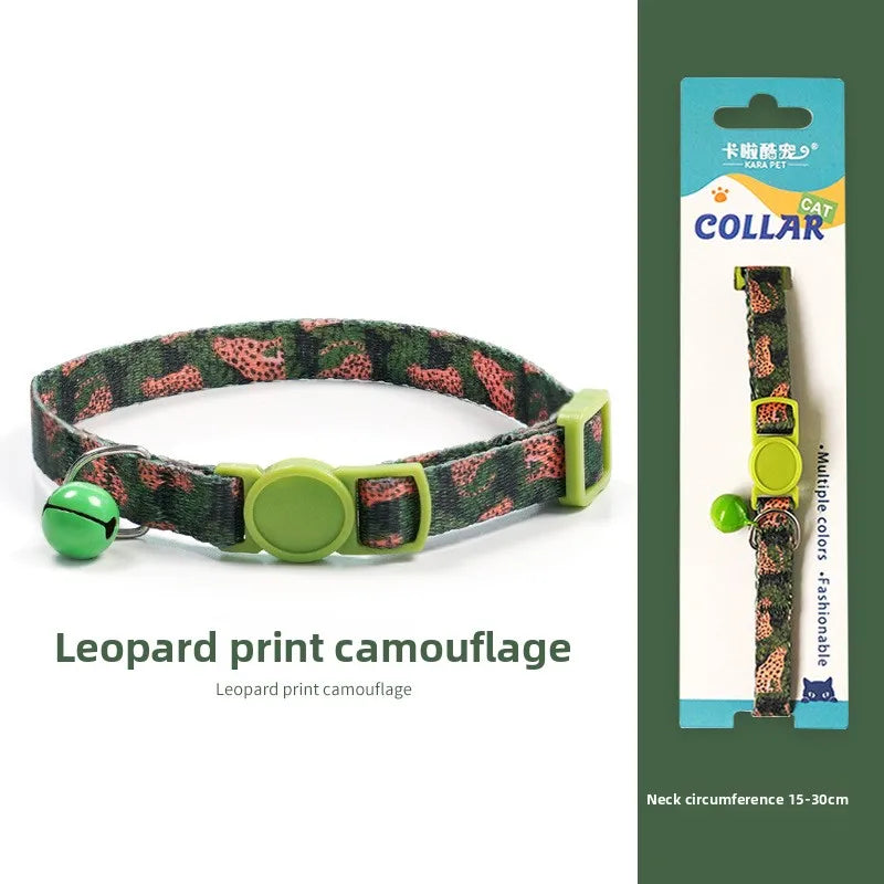 Cat collar Kitten woven necklace Collar bell Anti-choking Comfort Safety buckle Pet decoration