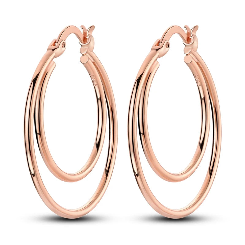 Rose Gold Series 925 Sterling Silver Flamingo Giraffe Star and Moon Flower Earrings Elegant Party Jewelry Gifts