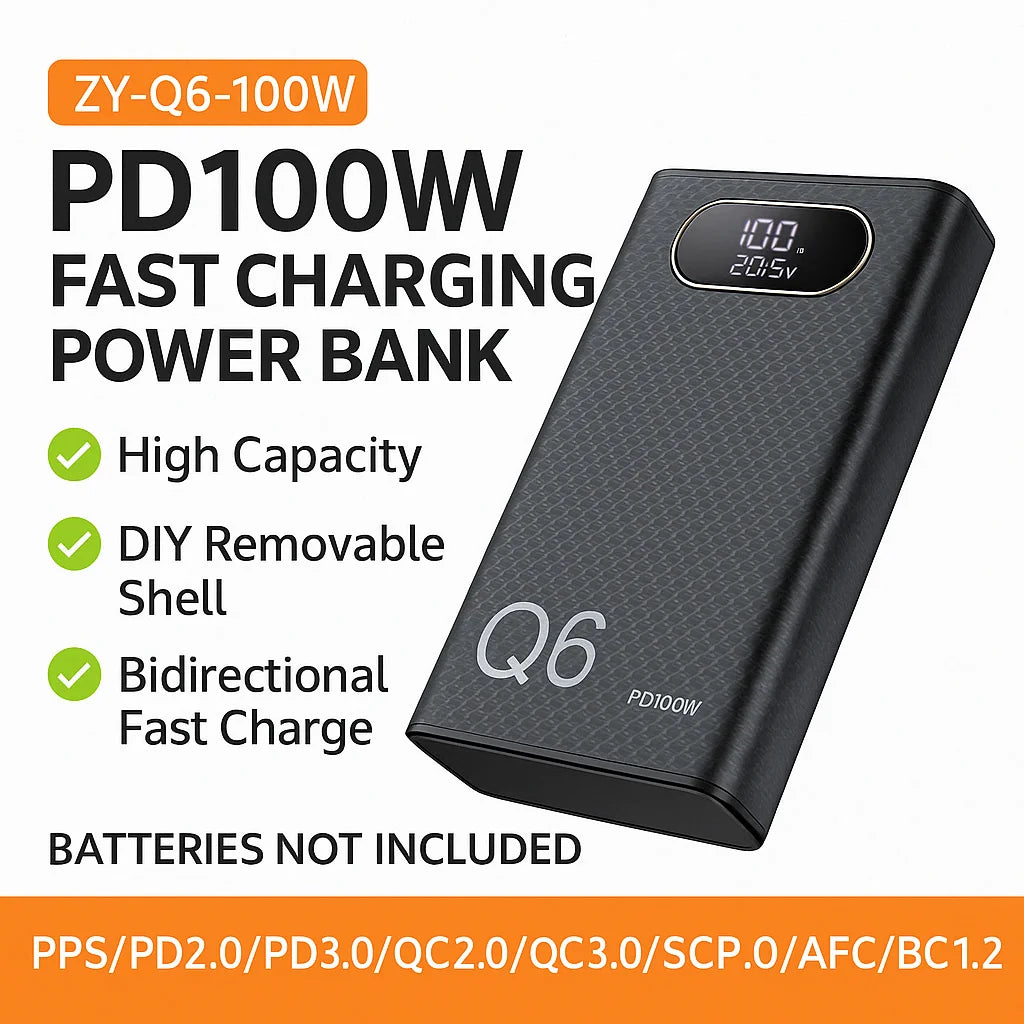 Power Bank DIY Kit 100W Fast Charging Portable