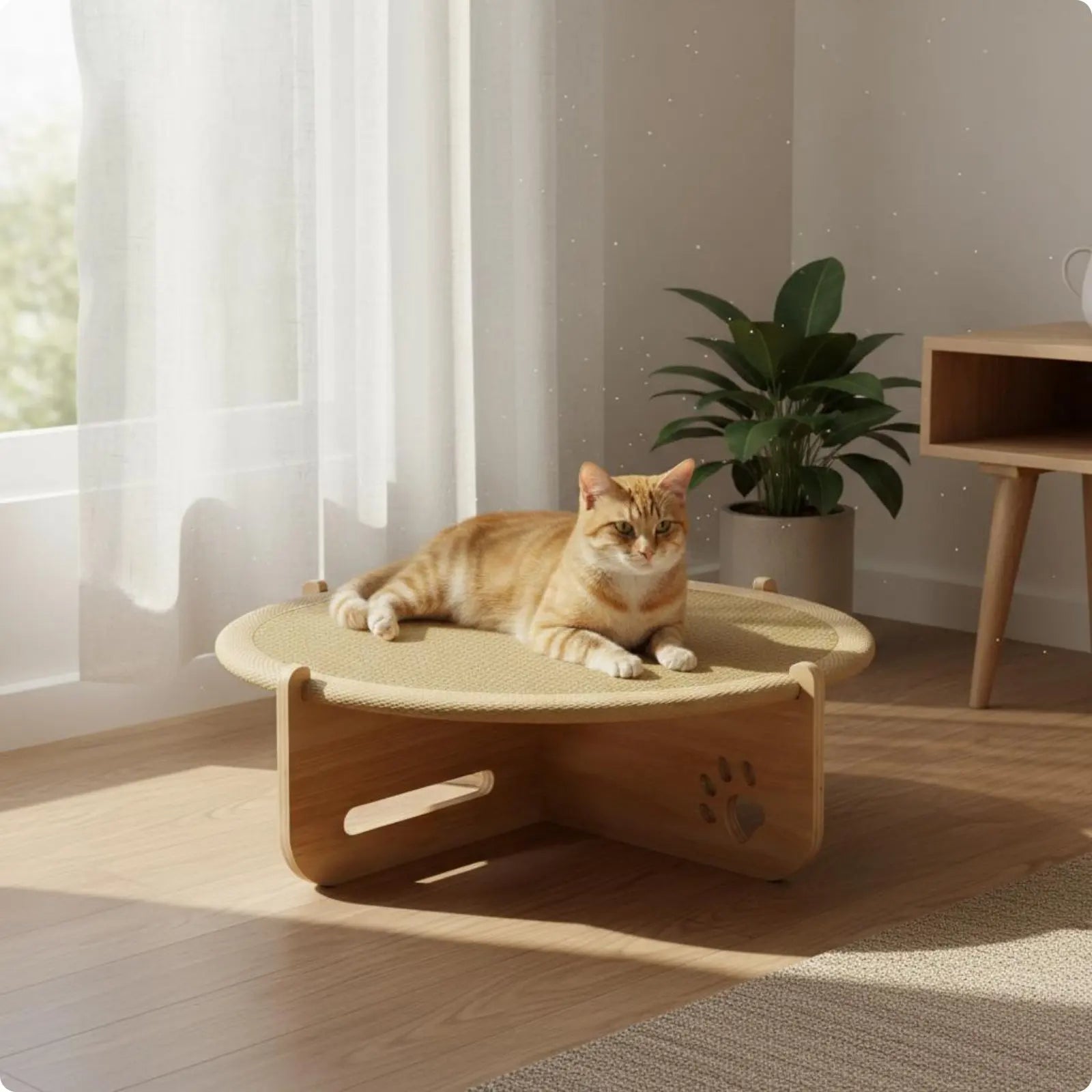 Feline Scratcher Bed Two-in-Single Use Feline Hammock Bed Small Dog Sleeping Mat Breathable Cooling for Cats, Summer