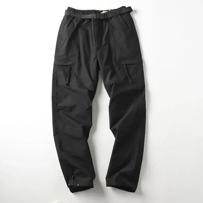 Calças Masculinas de Caminhada ao Ar Livre em Fleece Engrossado Corta-Vento Impermeável Soft Shell Reta Calças de Trabalho Resistentes ao Frio e Quentes