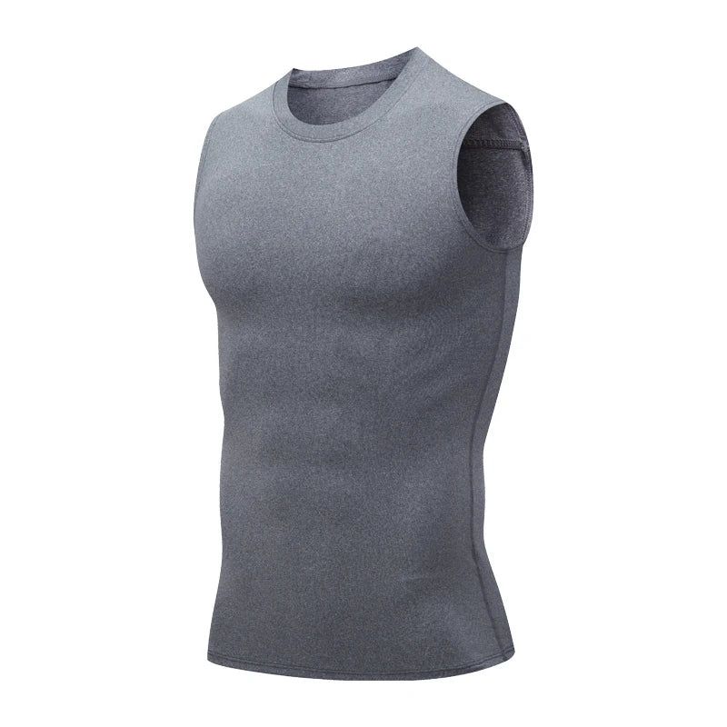Camiseta Regata Masculina de Compressão Roupa de Ginástica Sem Mangas Dry Fit Estampada Esportiva Masculina Fitness Musculação Regata de Treino Musculosa