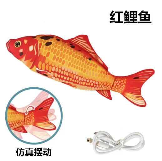 USB Rechargeable Electric Moving Fish Interactive Cat Toy Simulation Jumping Kitten Plaything Fun Pet for Cats