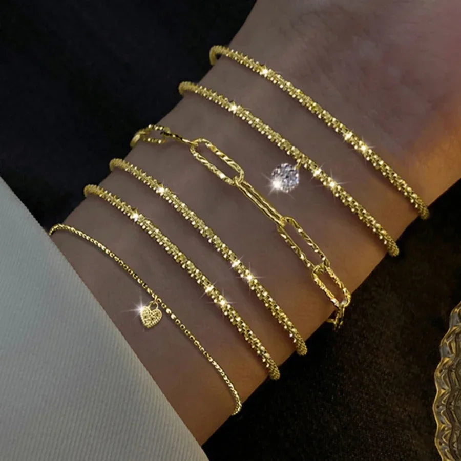 6 Pulseiras Femininas e Infantis de Strass em Prata Esterlina 925, Luxuosas, Estilo Coreano, Charmosas com Céu Estrelado Brilhante, Joias para Festa