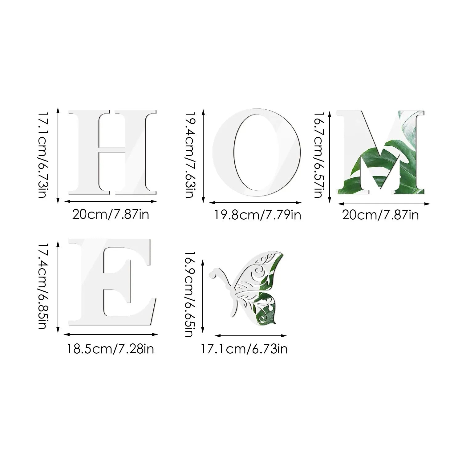 WonderNest Adesivo de Parede Espelho 3D HOME 30x100cm Prata