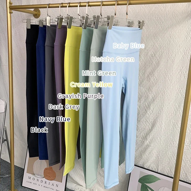 New Color Series Naked Feeling High Waist Women's Sports Yoga Leggings Elastic Comfort Look Slimmer Running Leisure Sports Pants