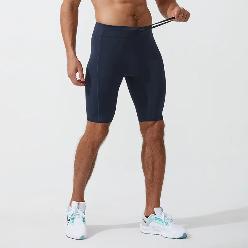 Shorts de Compressão Masculino Secagem Rápida Bodybuilding Tights Shorts Fitness Leggings Elástico Cintura Parte de Baixo Esportiva Calção de Corrida Masculino Academia