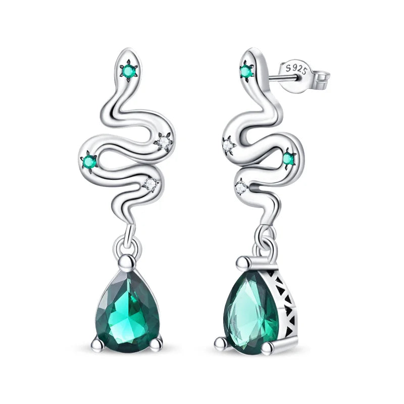 Brinco de Prata 925 Série Verde Trevo da Sorte, Incrustado em Pedra, Adequado para Presentes de Casamento Feminino, Noivado, Festa de Aniversário