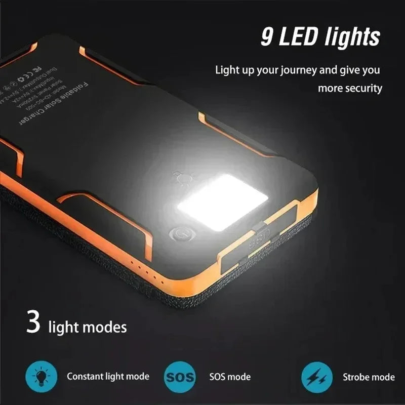 Lenovo Carregador Portátil Solar LED 200000mAh