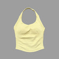 Regata Esportiva Feminina para Academia Sem Costura Yoga com Bojo Removível Top Esportivo Push-up Fitness Treino Corrida