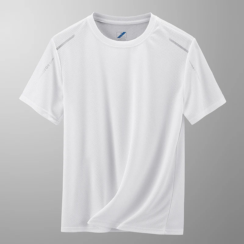Camisetas Masculinas de Verão 2026 de Secagem Rápida YJKVUR com Gola Redonda e Absorção de Umidade, Malha, Esportivas, para Corrida, Academia, Treino, Mangas Curtas