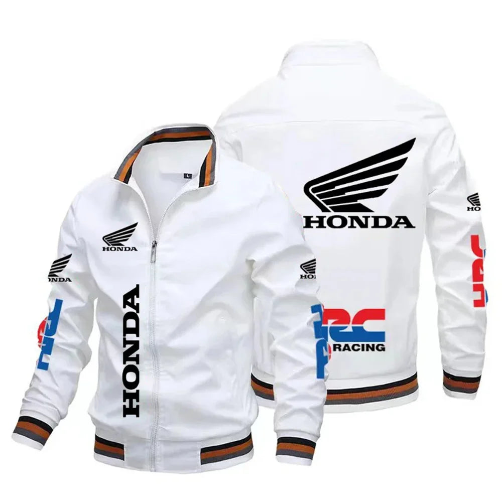 Honda Moto 2025 Nova Jaqueta de Motocicleta Padrão Jaqueta Bomber Baseball Moto Top Masculino