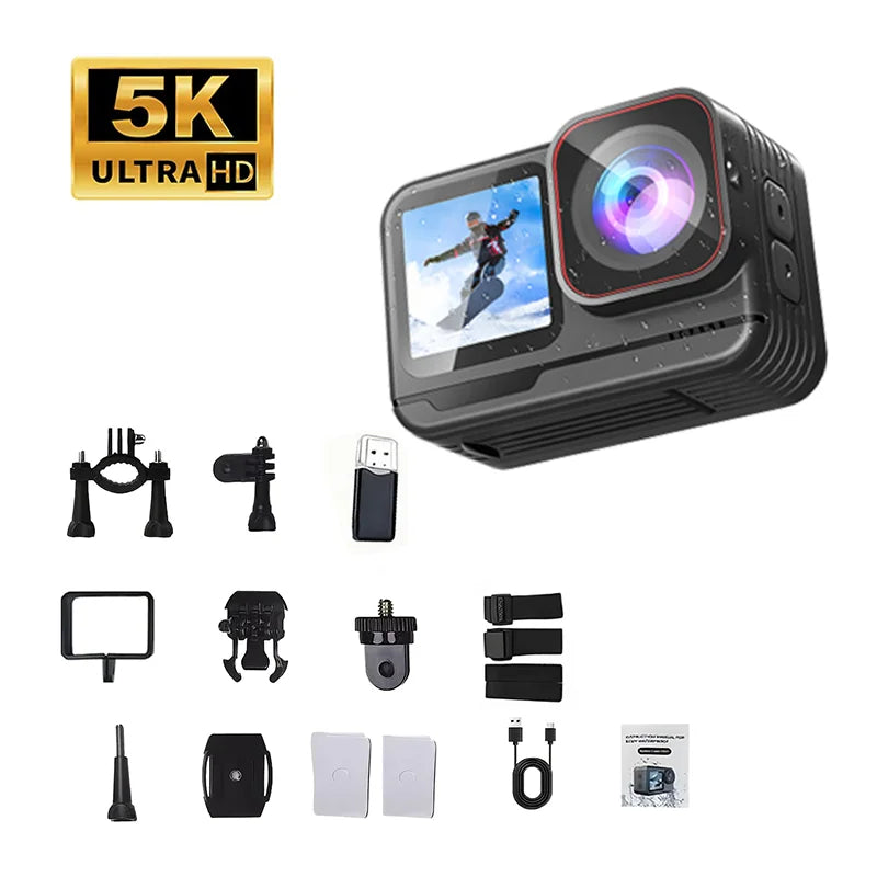 5K Action Camera - 4K60fps 2.0'' - Touchscreen Recording Cam