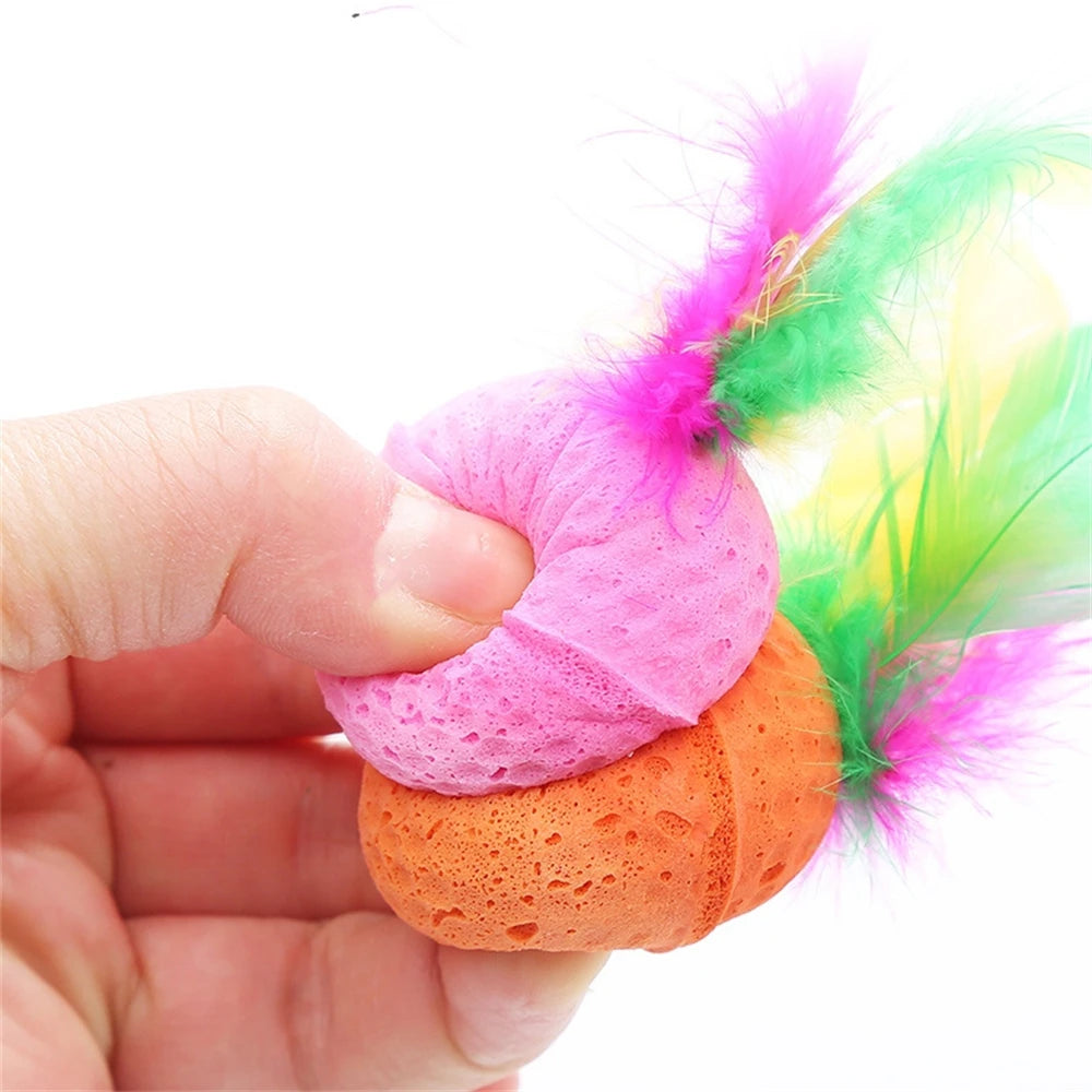 50pcs Indoor Kitten Toys Interactive Cat Latex Ball Toys for Exercise Chase