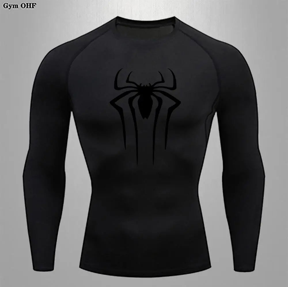 Camiseta Compressão Masculina Spider — Performance e Visual Único