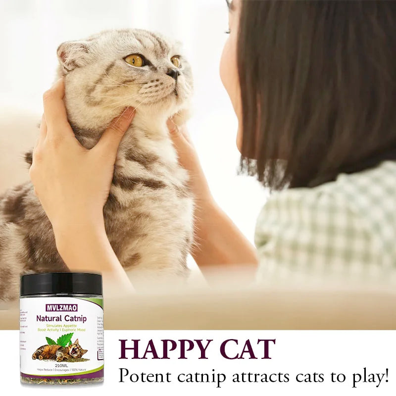 Brinquedos para gatos - Silvervine Catnip para gatos, Catnip 100% natural, chá de ervas, folha solta, 210 ml, seguro para gatos de todas as idades, suprimento para animais de estimação