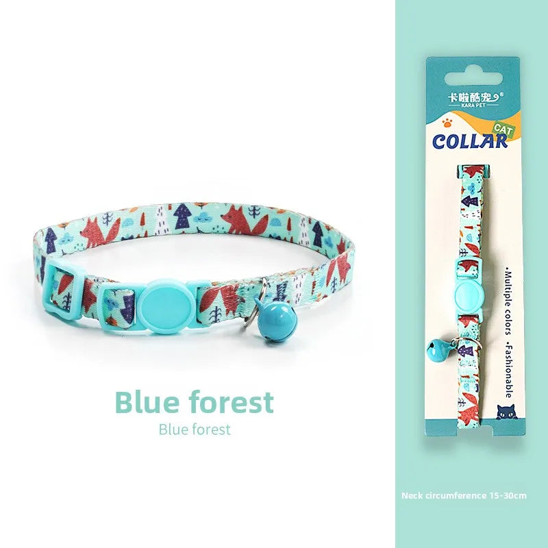 Cat collar Kitten woven necklace Collar bell Anti-choking Comfort Safety buckle Pet decoration