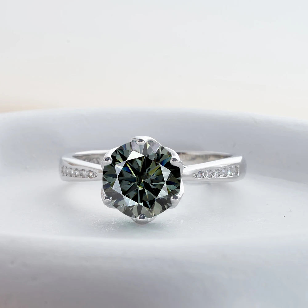 JoyceJelly 3ct Colorful Moissanite Rings with GRA S925 Sterling Silver Luxury Jewelry For Women Timeless Trends Wedding Bands