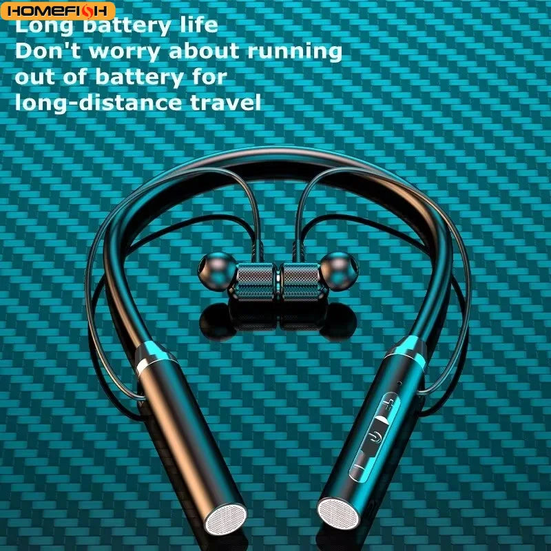Fones de Ouvido Bluetooth 9D Fones de Ouvido Sem Fio Magnéticos Esportivos de Pescoço TWS Fones de Ouvido Sem Fio Bluetooth com Microfone