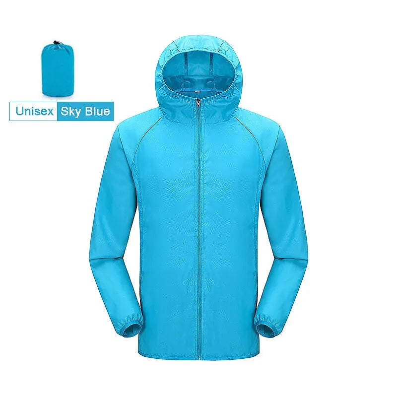 Lngxo Unisex Hiking Jacket Men Women Waterproof Quick Dry Camping Windbreaker Trekking Fishing Rain Coat Outdoor Anti UV Clothes