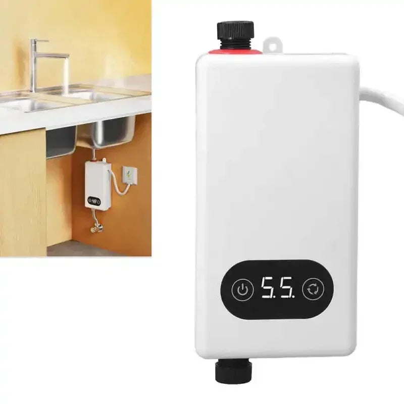 Aquecedor Elétrico de Água 4500W Mini Aquecedor de Água Instantâneo Sem Tanque para Cozinha Banheiro Chuveiro Água Quente Aquecimento Rápido
